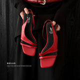 Biarritz Italian leather Line-Tied Heel