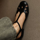 Cassis Italian Leather Low Heels