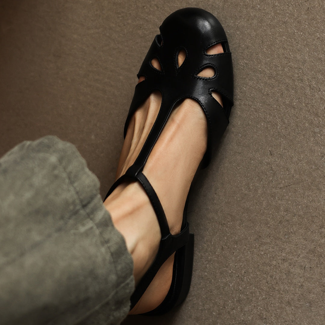 Cassis Italian Leather Low Heels