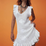 Maribelle Crochet Beach Mini Dress