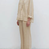 The Drawstring Straight Linen Pant