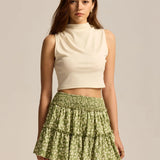 Viora Leopard Ruffle Skirt