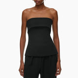 Women’s Linen Strapless Tube Crop Top