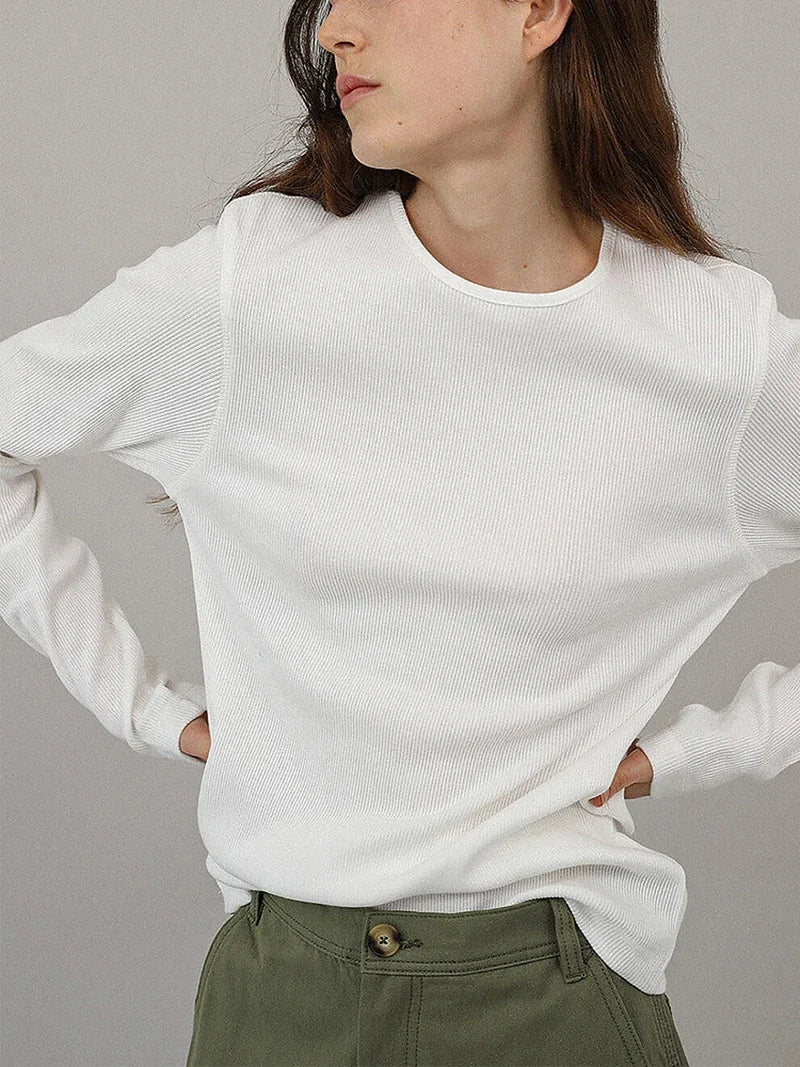 Wren Solid Knit Long Sleeve Tee