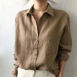 Women's Linen Oversized Shirt Shorts Set Beige
