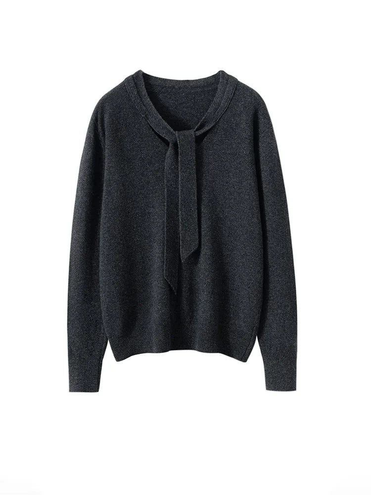 Selene Scarf-Collar Cashmere Pullover