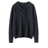 Selene Scarf-Collar Cashmere Pullover