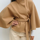 Novara Wool-Blend Cape Coat