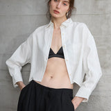 The Cropped Long Sleeve Linen Shirt