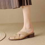 The Woven Leather Flat Mule