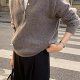 Women's 100% Wool Knit Hoodie Sweater Casual