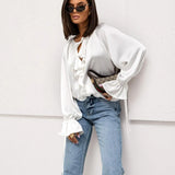Liora Satin Ruffle Blouse