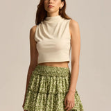 Viora Leopard Ruffle Skirt