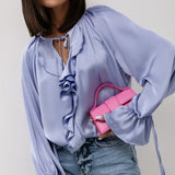Liora Satin Ruffle Blouse