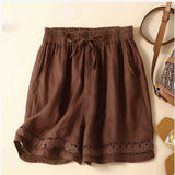 Lenora Embroidered Linen Shorts