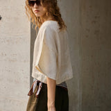 The Flared Sleeve Linen Pullover