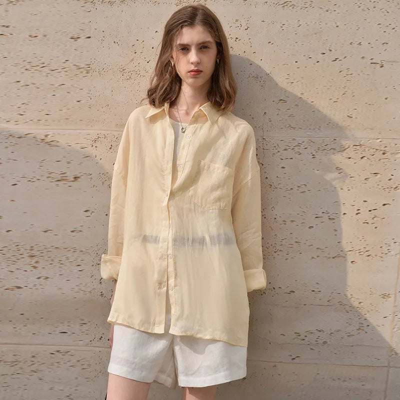 The Sheer Ramie Oversized Shirt