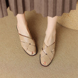 The Woven Leather Flat Mule