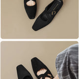 Corinne Buckled Suede Mule