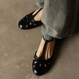 Cassis Italian Leather Low Heels