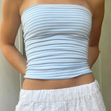 Women's Strapless Cropped Tube Top Backless