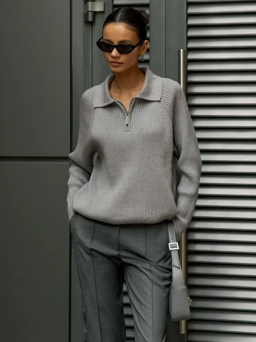 Marceau Ribbed Half-Zip Sweater