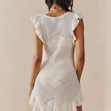 Maribelle Crochet Beach Mini Dress
