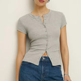 Mina Snapfront Knit Top
