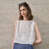 The Asymmetric Linen Crop Top