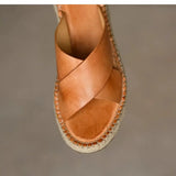 Sorella Woven Leather Platform Sandals