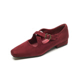 Corinne Buckled Suede Mule