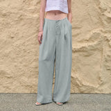 The Pleated Wide Leg Linen Pant