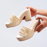 Célie Natural Woven Heels