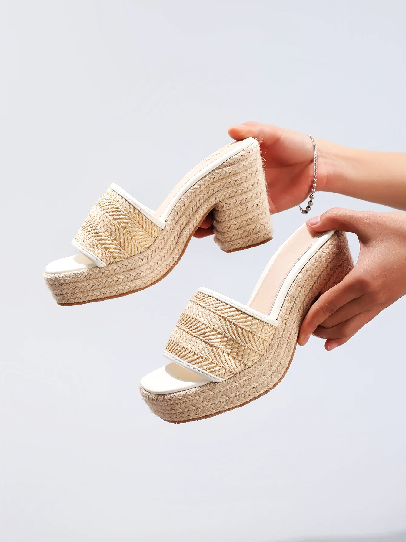 Célie Natural Woven Heels
