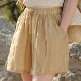Olivia 100% Linen Summer Shorts