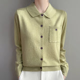 Elara Merino Wool Polo Cardigan