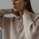 Marceau Ribbed Half-Zip Sweater