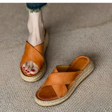 Sorella Woven Leather Platform Sandals