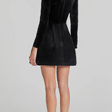 Éclat Lacceti Women's White Jewel Trim Long Sleeve Mini Dress