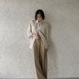 The Pleated Linen Button Shirt