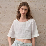 The Boxy Linen Crop Top