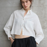 The Cropped Linen Overshirt