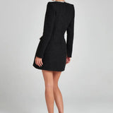 Monaco Lacceti Women's Tweed Pearl Trim Blazer Mini Dress