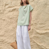 The Pleated Wide Leg Linen Pant