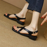 Italian Leather Cross Sandals