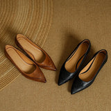 The Cognac Leather Kitten Heel Pump