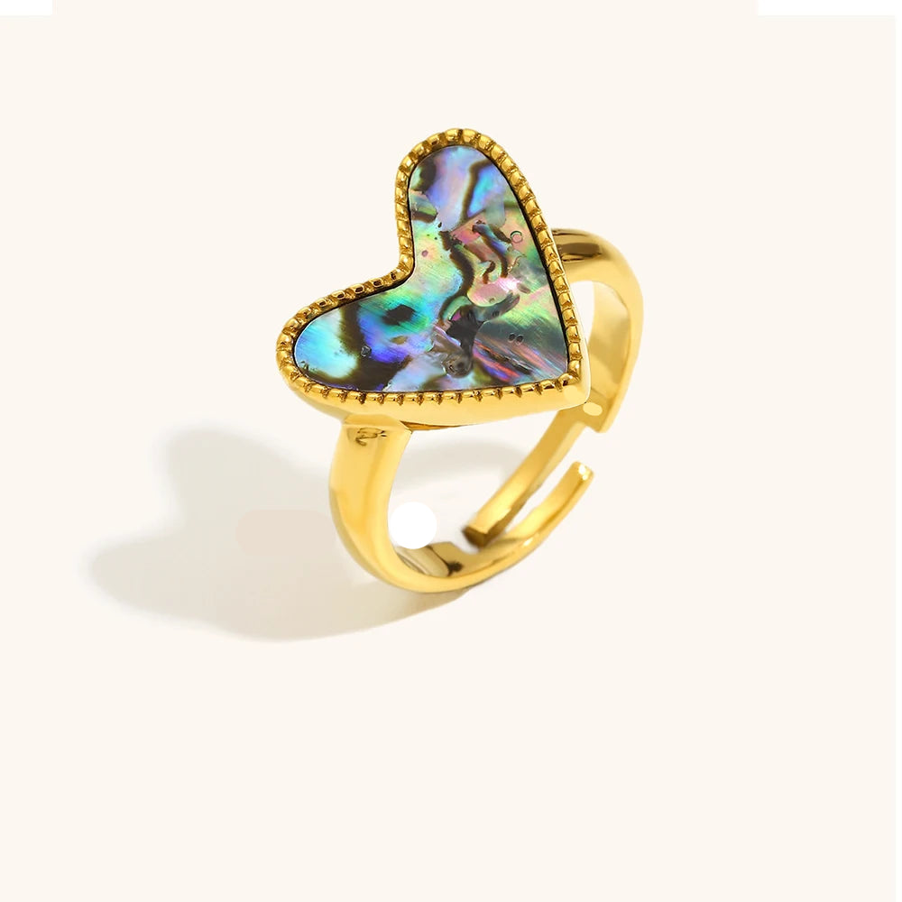 The Seraphina Abalone Signet Rings