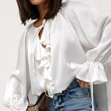 Liora Satin Ruffle Blouse