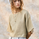 The Flared Sleeve Linen Pullover