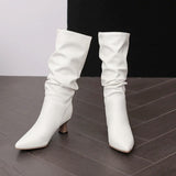 Serene Chic Mid-Calf Heel Boots